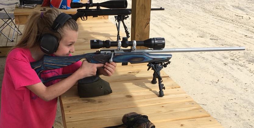 Young shooter on the rifle range at Sportsman's Corner