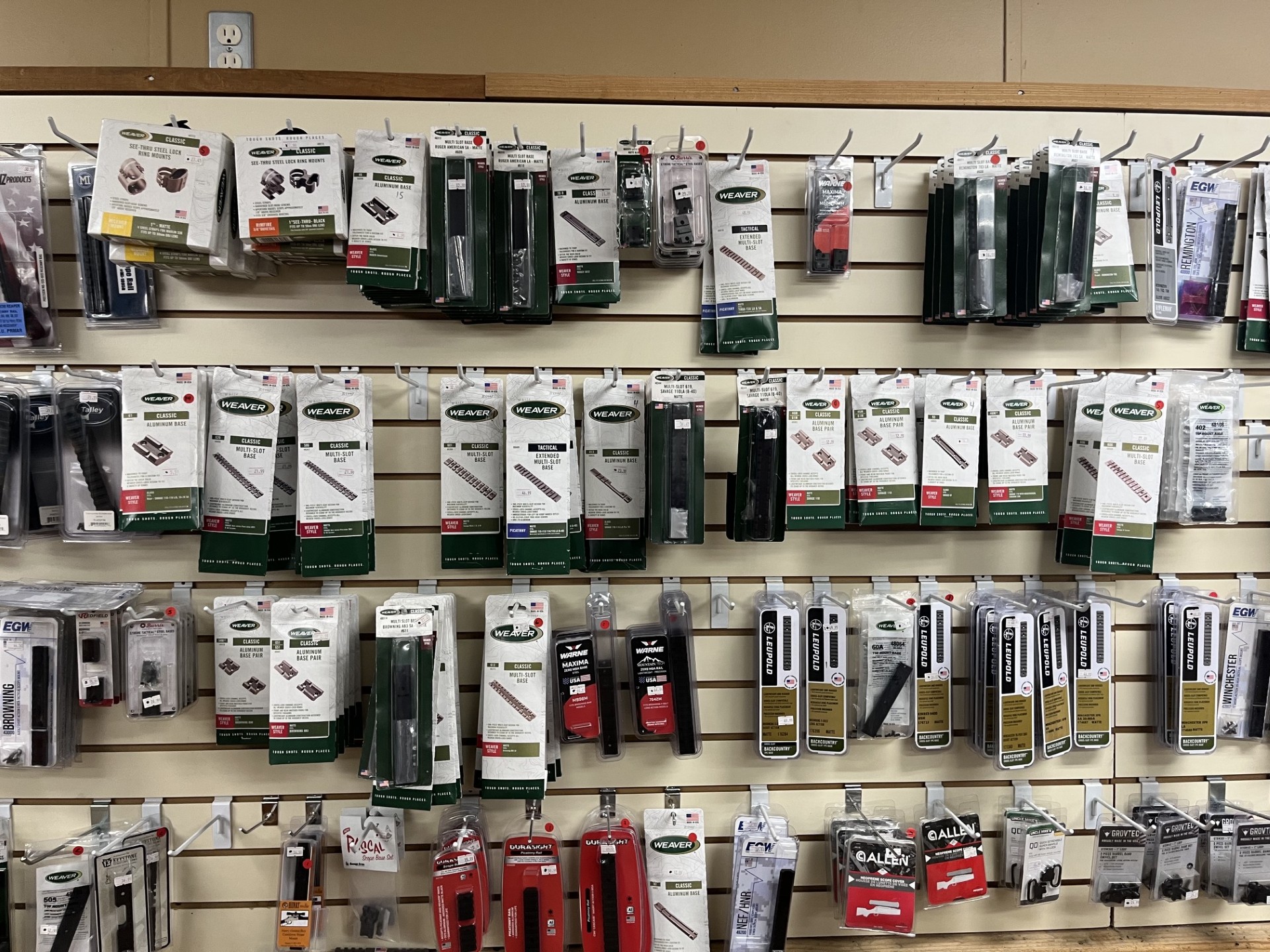 Scope mounts and bases display